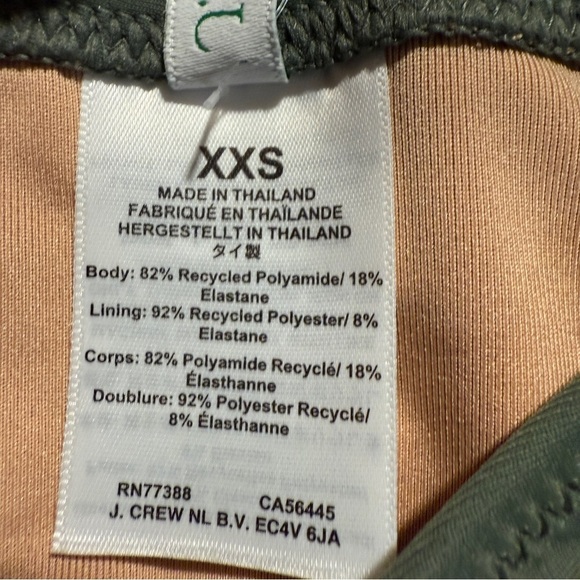 J.Crew High Leg Cheeky Bikini Bottom Army Green XXS NWT - Picture 5 of 9
